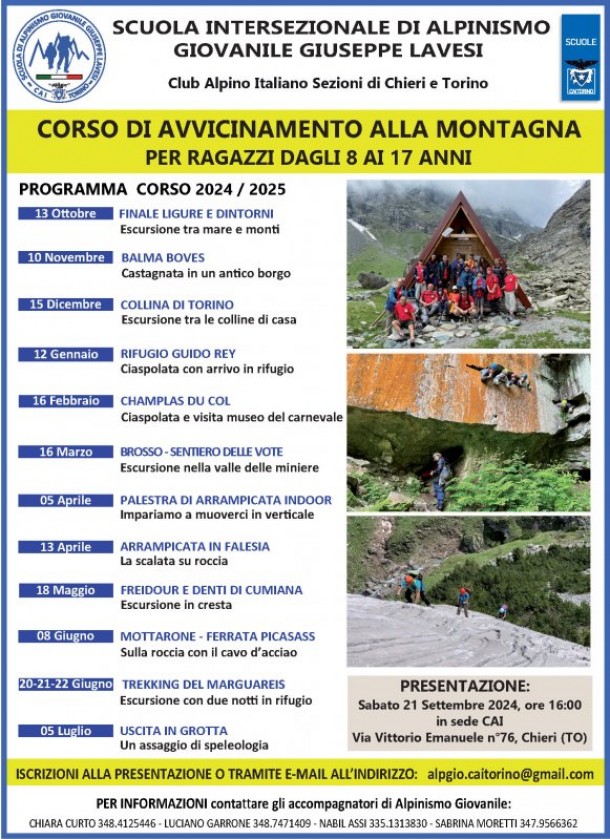 PRESENTAZIONE DEL CORSO DI AVVICINAMENTO ALLA MONTAGNA PER RAGAZZI